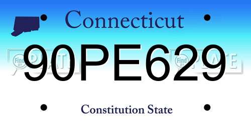 90PE629 Connecticut License Plate