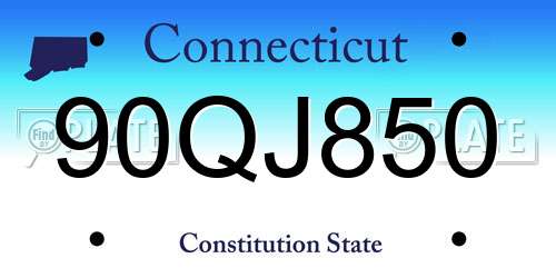 90QJ850 Connecticut License Plate