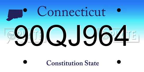 90QJ964 Connecticut License Plate