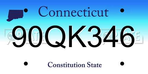 90QK346 Connecticut License Plate