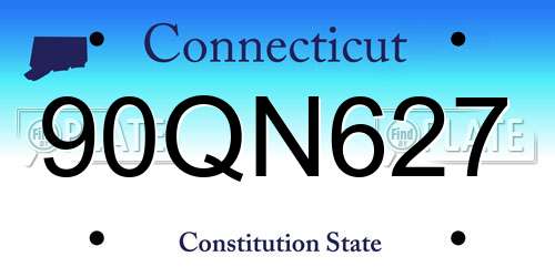 90QN627 Connecticut License Plate