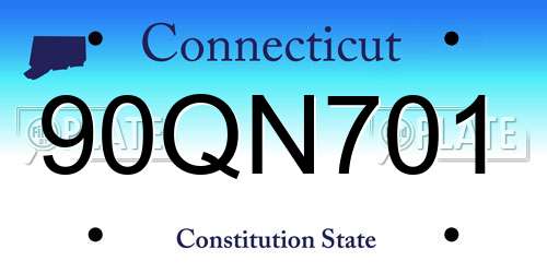 90QN701 Connecticut License Plate