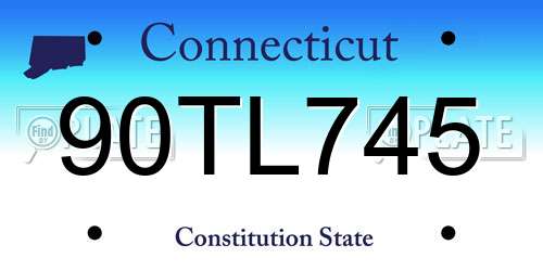 90TL745 Connecticut License Plate