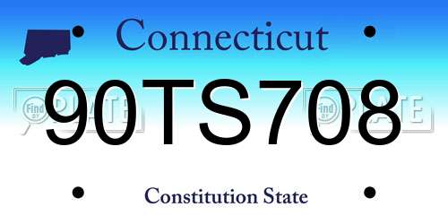 90TS708 Connecticut License Plate