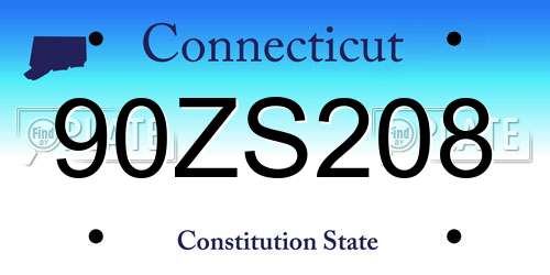 90ZS208 Connecticut License Plate