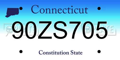 90ZS705 Connecticut License Plate