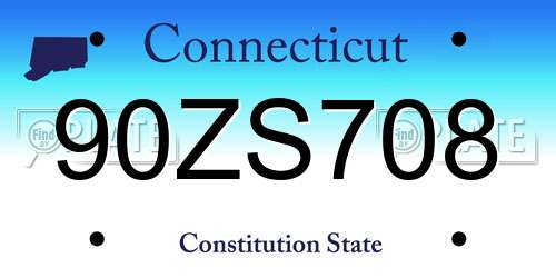 90ZS708 Connecticut License Plate