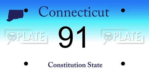 91 Connecticut License Plate