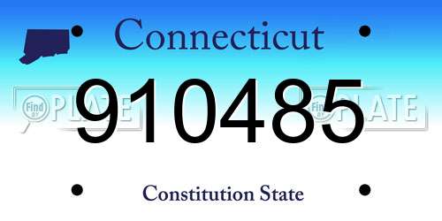 910485 Connecticut License Plate