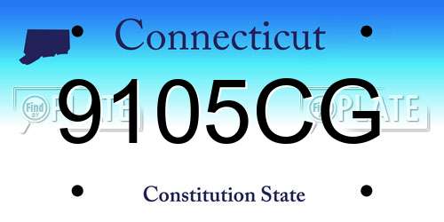 9105CG Connecticut License Plate