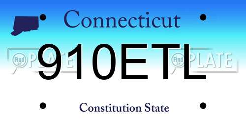 910ETL Connecticut License Plate