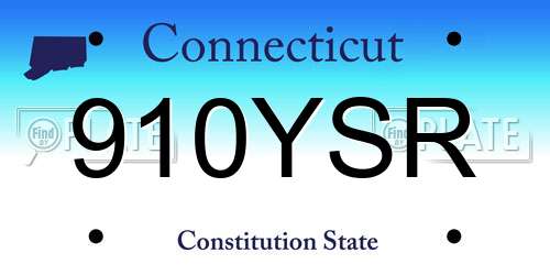 910YSR Connecticut License Plate