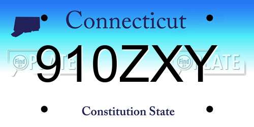 910ZXY Connecticut License Plate