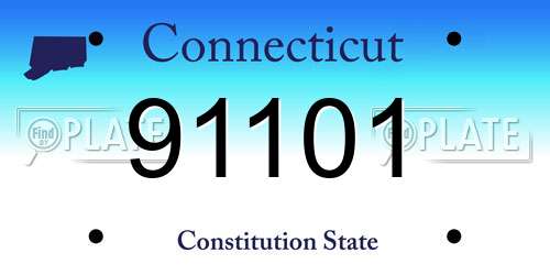 91101 Connecticut License Plate