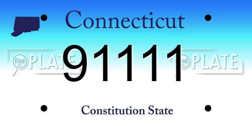 91111 Connecticut License Plate