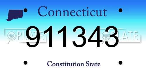 911343 Connecticut License Plate