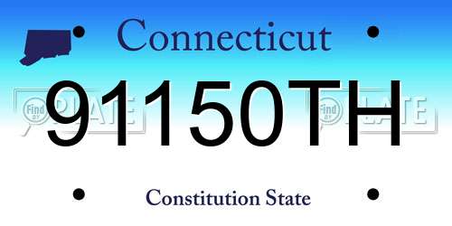 91150TH Connecticut License Plate