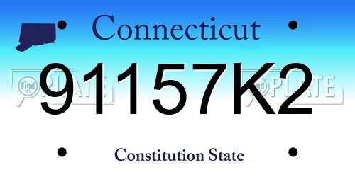 91157K2 Connecticut License Plate