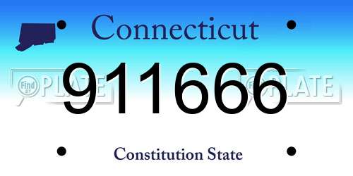 911666 Connecticut License Plate
