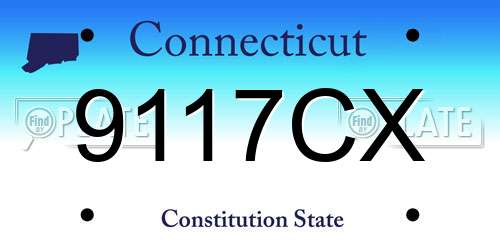 9117CX Connecticut License Plate