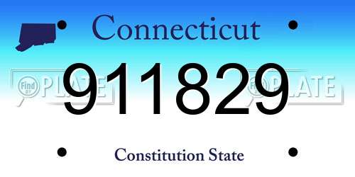 911829 Connecticut License Plate