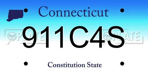 911C4S Connecticut License Plate