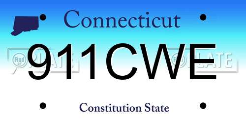 911CWE Connecticut License Plate