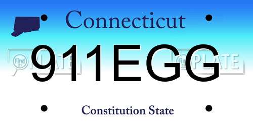 911EGG Connecticut License Plate