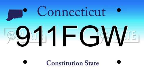 911FGW Connecticut License Plate