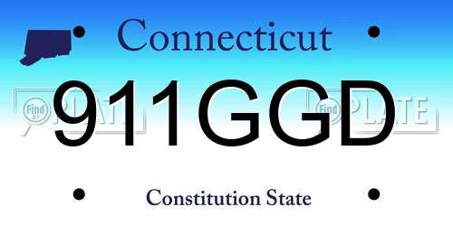 911GGD Connecticut License Plate