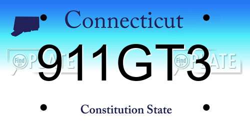 911GT3 Connecticut License Plate