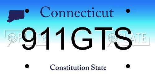 911GTS Connecticut License Plate
