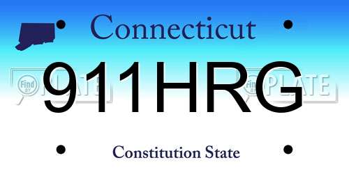 911HRG Connecticut License Plate