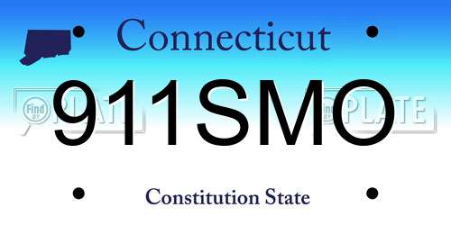 911SMO Connecticut License Plate