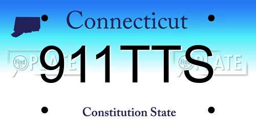 911TTS Connecticut License Plate