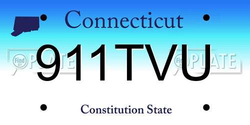 911TVU Connecticut License Plate