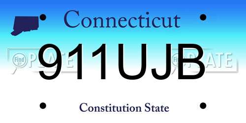 911UJB Connecticut License Plate