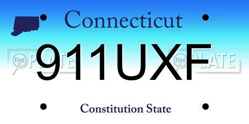911UXF Connecticut License Plate