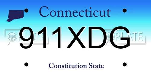 911XDG Connecticut License Plate