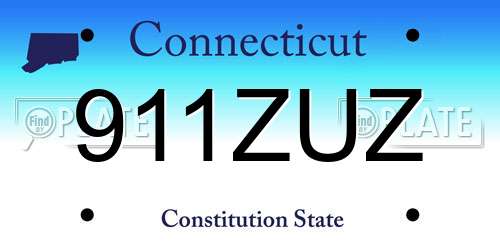 911ZUZ Connecticut License Plate