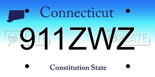911ZWZ Connecticut License Plate