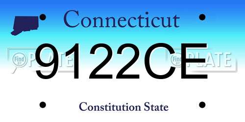 9122CE Connecticut License Plate