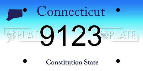 9123 Connecticut License Plate