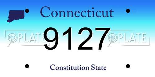 9127 Connecticut License Plate