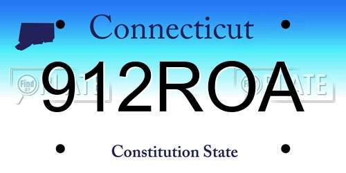 912ROA Connecticut License Plate
