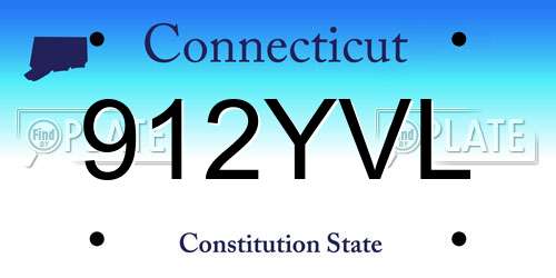 912YVL Connecticut License Plate