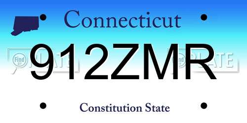 912ZMR Connecticut License Plate