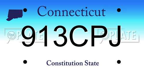 913CPJ Connecticut License Plate
