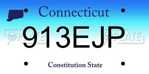 913EJP Connecticut License Plate