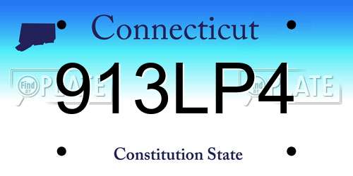 913LP4 Connecticut License Plate